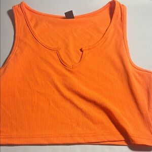 SHEIN Vibrant Orange Ribbed Tank Top